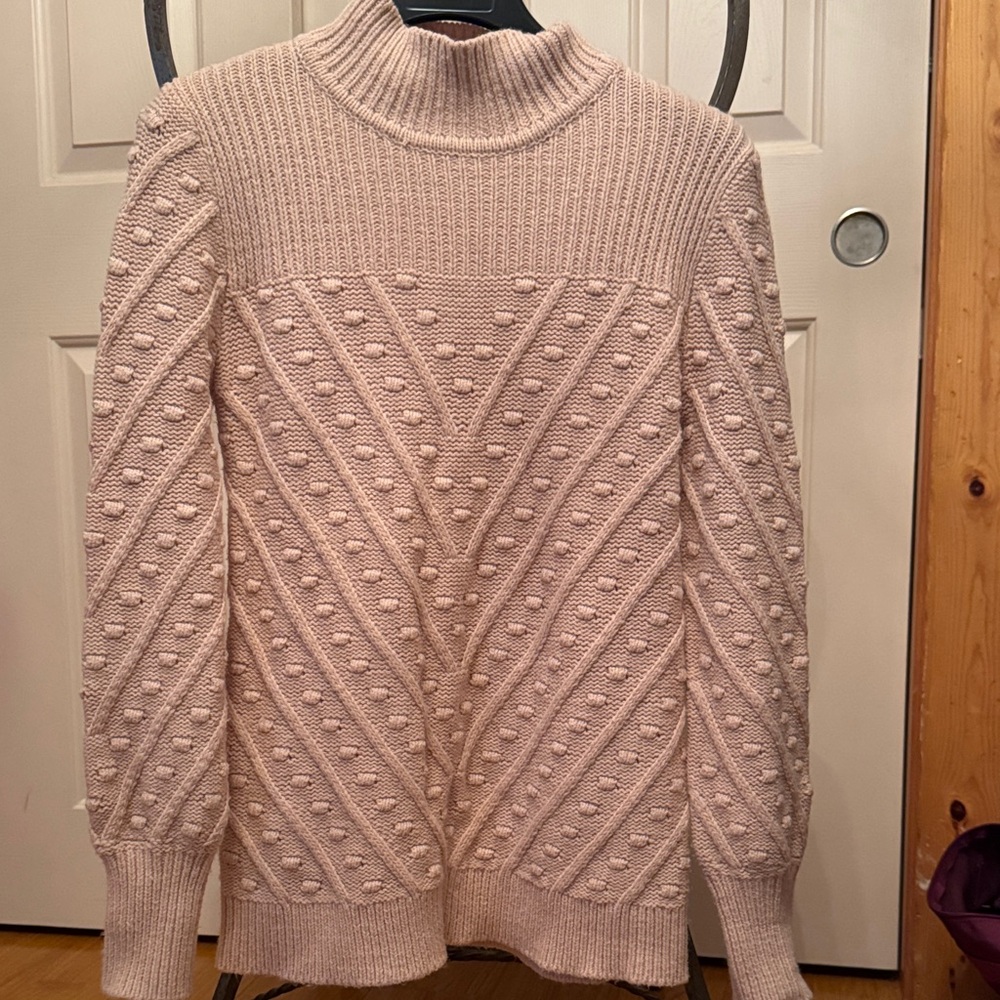 Calvin Klein Light Pink Textured Cowl Neck Sweater